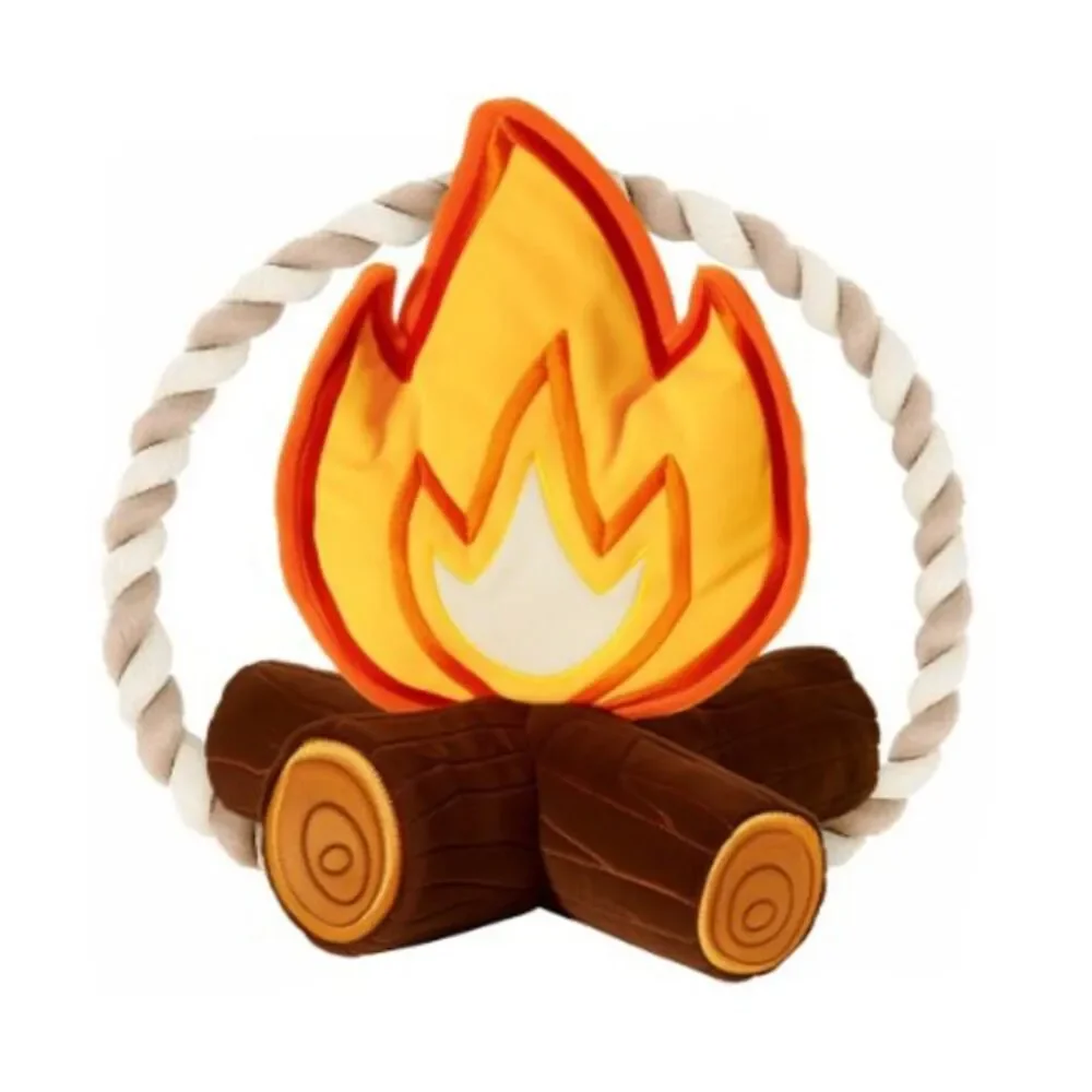 Campfire Log Fire Squeaky Plush Dog Toy 8